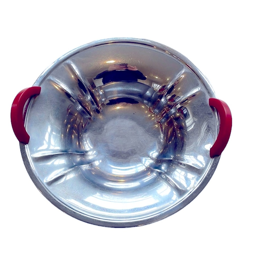 Vintage Art Deco Continental Silver Co Serving Bowl w/Red Bakelite handles